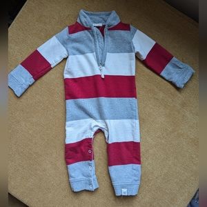 Organic Baby Boy French Terry Collared Jumpsuit